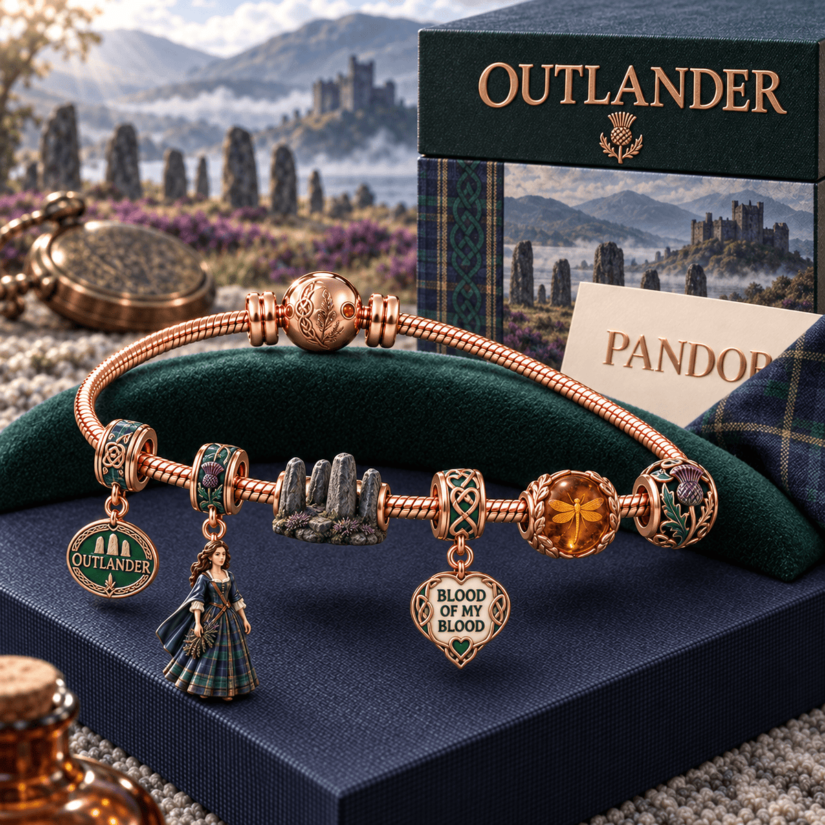 OLD Rose Gold Charm Bracelet Set HQH