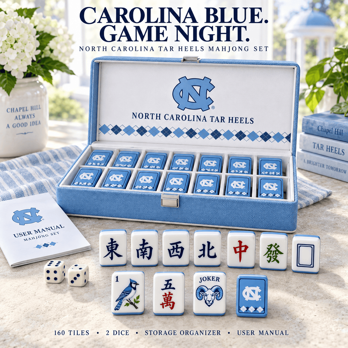 Premium UNC Mahjong Tiles Set TNSM